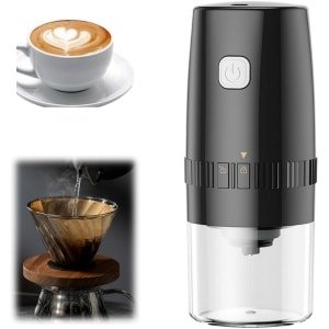 koffiemolen electrisch - koffiemolen - Elektrische koffiemolen - Draagbare peper- en zoutmolen - Instelbare grofheid - Uitgerust met automatische USB-oplading - Voor gebruik in de keuken, barbecue en eetkamer (zwart - 19*8cm)
