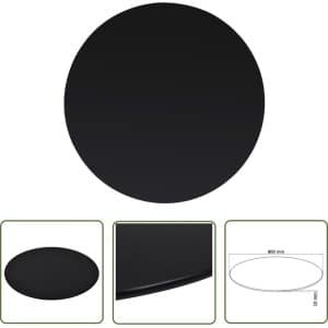 vidaXL Glazen Tafelblad - Tafelblad - Tafelblad van gehard glas 800 mm rond - Rond Tafelblad - Zwart Tafelblad - Keuken Accessoires