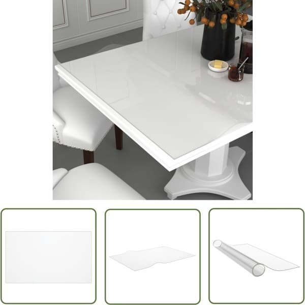 vidaXL Pvc Tafelbeschermer - Tafelbeschermer - Tafelbeschermer 160x90 cm 2 mm PVC transparant - Tafelmat - Tafeldekking - Keuken Accessoires