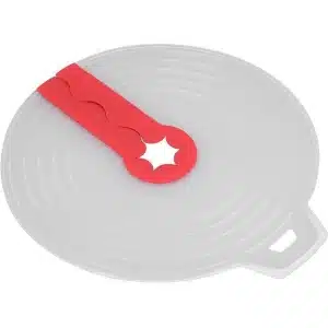 12 Inch Siliconen Mixer Splatter Guard, Creatieve Eiergarde Mengkom Deksel voor Keuken Koken Bakken. Spatwaterdichte hoes voorbij de meeste hand- en elektrische mixers, transparant rood