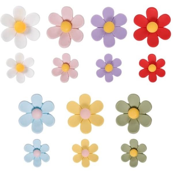 14-delige 3D Bloemen Koelkastmagneten, Schattige Koelkastmagneten Kleurrijke Magnetische Decoratie Grappige Decoratieve Accessoires voor Kluis Kantoor Keuken (7 Klein + 7 Groot)