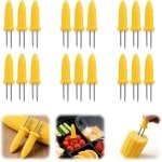 18 Stuks Maïskolf Prikkers - RVS Creatieve Kebab Prikkers - Grill Accessoires voor Feest - Picknick - Kampeervoeding - Keuken Gereedschap