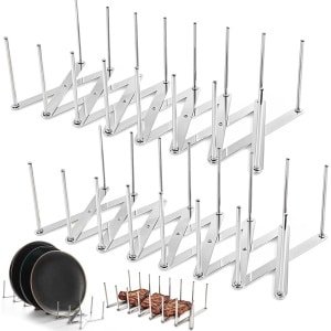 2-delige Verstelbare Dekselhouder & Ribbenstandaard van RVS - Uitschuifbaar tot 84 cm - Multifunctioneel als Stoomrek, Bordhouder en BBQ Accessoire - Roestbestendig, Vaatwasserbestendig - Geschikt voor Keuken en Grill