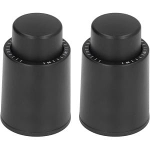 2-pack Vacuüm Wijnfles Stoppers - Herbruikbare Preserver voor Lekbestendig Afsluiten - Wijnfles Accessoire met Druk Type Sealer en Datum Opname - Zilverkleurig - Wijn Kurk - Keuken Accessoire
