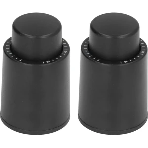 2-pack Vacuüm Wijnfles Stoppers - Herbruikbare Preserver voor Lekbestendig Afsluiten - Wijnfles Accessoire met Druk Type Sealer en Datum Opname - Zilverkleurig - Wijn Kurk - Keuken Accessoire