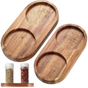 2 stuks Houten Zout Peper Kom - Houten Zout Peper Maalwerktuig - Restkom voor Molens en Schudders - Keuken - Woonkamer - Eettafel - Opslag Accessoires (Binnen Diameter 6.3cm en 5.8cm)