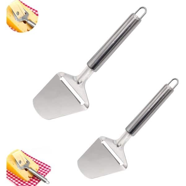 2 stuks - Kaasschaven - Kaasschaaf voor harde kaas - RVS - Vaatwasserbestendig - Kaasschaaf zilver - Keukengerei - Keuken accessoires - Multifunctionele kaassnijder - Handmatige snijder