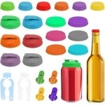 24 stuks can stoppers - 12 deksels voor 6,5 cm blikken - 6 x 3,2 cm glazen fles deksels - 6 open blik deksels - geschikt voor standaard maat blikken - voorkomt stof - handige accessoires in de keuken