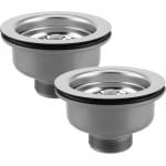 2PCS 114mm Countertop Waste - RVS - Keuken Sink Basket Strainer Plug - Afvoer Voor 83-90mm Sink Hole - Keuken Accessoires