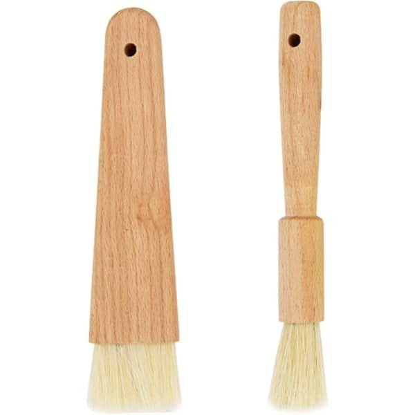 2Pcs Multifunctionele Voedsel Borstel - Praktische Houten Bakken Koken Rijgen BBQ Borstel Voor Barbecue - Keuken Accessoires