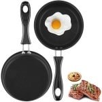 2pcs Mini Frying Pan - 4.7 inch 12cm Heat Resistant - Non-Stick Pan - Iron Coated Round Cooking Pan with Handle - Perfect for Baking Egg - Omelette - Blini - Bacon - Ham Slices - Steak - Keuken Accessoires