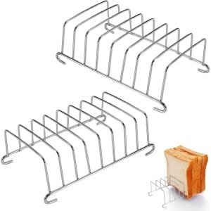 2pcs Toaster Racks - Toast Stand - Stainless Steel - Air Fryer - Bread Discs - Hot Dog - Keuken Accessoires