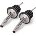 2x Schenktuit - Schenkdop voor op fles - Flesstop met schenker - Wijn / olie schenker - Pour spout - RVS - Druppelvrij doseren - Keuken / bar accessoires - Jonyx