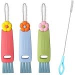 3 Pcs Reinigingsborstel met Kopdeksel - 3 in 1 Kopdeksel - Draagbare Fles - Multifunctionele Waterflesbedekking - Kierenreinigingsborstel voor Thuis en Keuken Accessoires