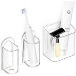 3 Stuks Tandenborstelhouders - Elektrische Tandenborstelhouder - Wandhouder voor Tandenborstels - Transparante Wandbevestiging - Geen Boren - Voor Keuken en Slaapkamer