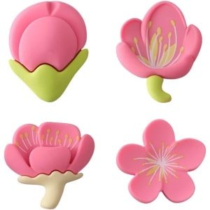 3D Tulp Koelkastmagneet Set van 4 - PVC Bloemen voor Prikbord en Kasten - Roze Kersenbloesem Decoratie - Leuke en Kleurrijke Accessoires voor Keuken & Kantoor