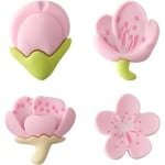 3D Tulp Koelkastmagneet Set van 4 - PVC Bloemen voor Prikbord en Kasten - Roze Kersenbloesem Decoratie - Leuke en Kleurrijke Accessoires voor Keuken & Kantoor