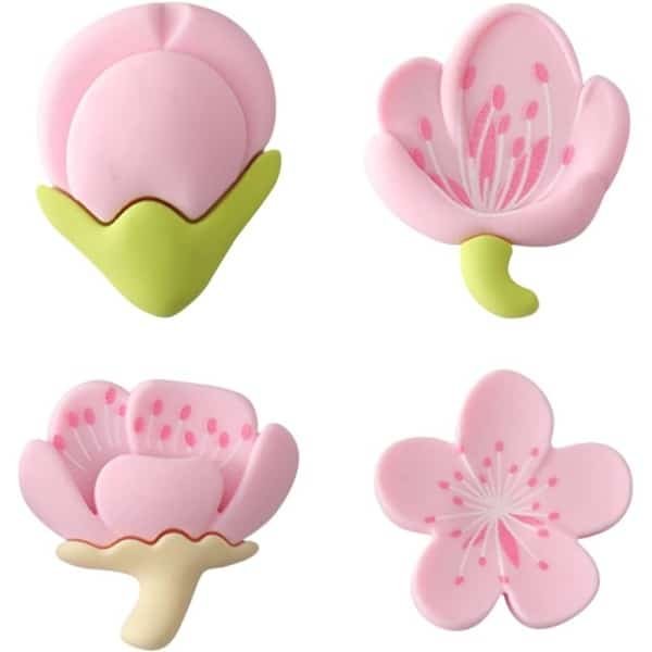 3D Tulp Koelkastmagneet Set van 4 - PVC Bloemen voor Prikbord en Kasten - Roze Kersenbloesem Decoratie - Leuke en Kleurrijke Accessoires voor Keuken & Kantoor
