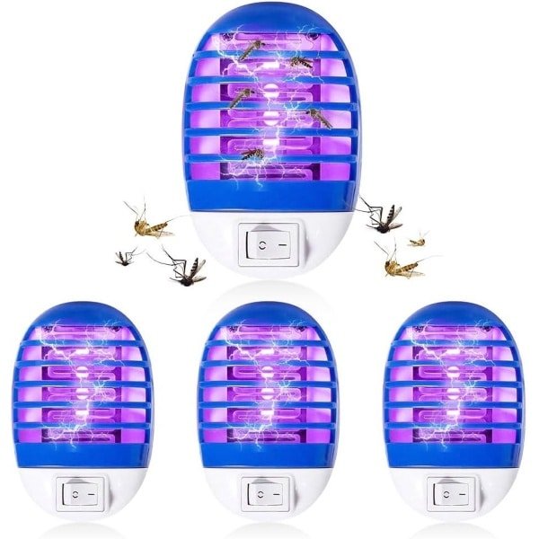 4 Stuks Elektrische Muggenlamp - UV Muggenbeschermer voor Binnen, Keuken, Woonkamer en Slaapkamer
