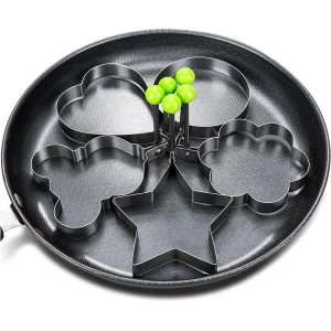 4 Stuks Gebakken Ei Vormpjes Set Houders Keukengerei Eierkoker Rvs Non-stick Koekenpan Keuken Gereedschap Accessoires