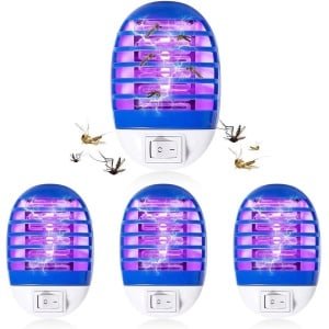 4-delige Elektrische Insectenbestrijdingsset met UV Licht, Muggenlamp en Vliegenval voor Binnengebruik in Keuken en Slaapkamer