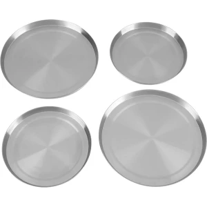 4 stuks roestvrijstalen afdekkingen kookplaat, afdekplaten in zilver, afdekplaten bescherming voor keuken, fornuis, elektrische kookplaat, 2 stuks 21 cm en 2 stuks 17 cm, hoog 1,5 cm