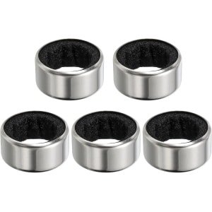 5 stuks wijnfleshalsbanden - roestvrij staal - fluwelen vilten fles druppelring - anti-overloop wijndruppelvanger accessoires voor keuken, bar, feest, drank - zwart (glanzend)