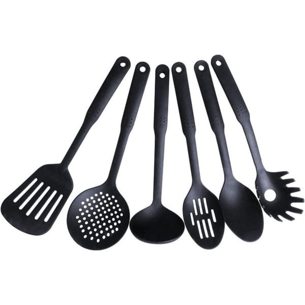 6-Delige Kookgerei Set - Huishoud Accessoires - Nylon Roerlepel - Antikleef Coating - Keuken Spatel - Zeef met Lange Handgreep - Keuken Gereedschap