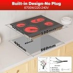60 cm elektrische kookplaat met 4 branders, keramische infrarood kookplaat voor een efficiënte keuken