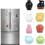 8Pcs Mini Keramische Vaasje Koelkast Magneten, Multi-Kleur 3D Kleine Bloem Vaasje Magneten met Sterke Magneten Schattige Koelkast Decoratie Accessoires voor Keuken Kantoor en Thuis