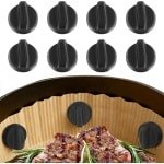 Airfryer Accessoires - Keuken Hulpjes - Veilig Bakken - Hittebestendig Siliconen - 8 Stuks - Zwart