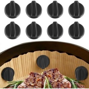 Airfryer Accessoires - Keuken Hulpjes - Veilig Bakken - Hittebestendig Siliconen - 8 Stuks - Zwart