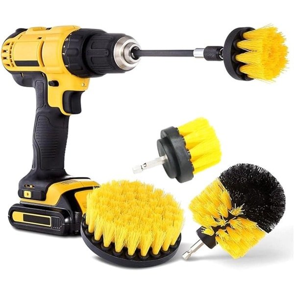 Allecta - Reinigingsborstel Set voor Elektrische Boormachine - 3 Stuks - Voor Keuken, Auto, Badkamer, Tegels