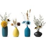 Allecto Plus - Kleine Keramische Vaasjes voor Bloemen Decoratie - Handgemaakt - Tafeldecoratie - Moderne Kleurvazen - Woonkamer en Keuken Accessoires