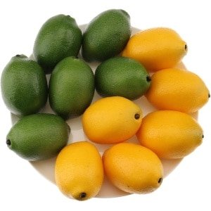 Allecto Plus - Kunstmatige Citroen Decoratie Set van 12 stuks Geel & Groen - Keuken Decoratie en Accessoires