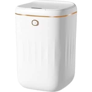 Automatische 20 liter Touch Sensor Elektrische Afvalcontainer voor Keuken en Badkamer - Wit Gouden Automatisch Afvalemmersysteem met Batterij