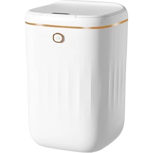 Automatische 20 liter Touch Sensor Elektrische Afvalcontainer voor Keuken en Badkamer - Wit Gouden Automatisch Afvalemmersysteem met Batterij