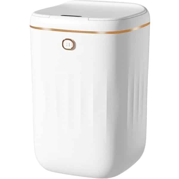 Automatische 20 liter Touch Sensor Elektrische Afvalcontainer voor Keuken en Badkamer - Wit Gouden Automatisch Afvalemmersysteem met Batterij