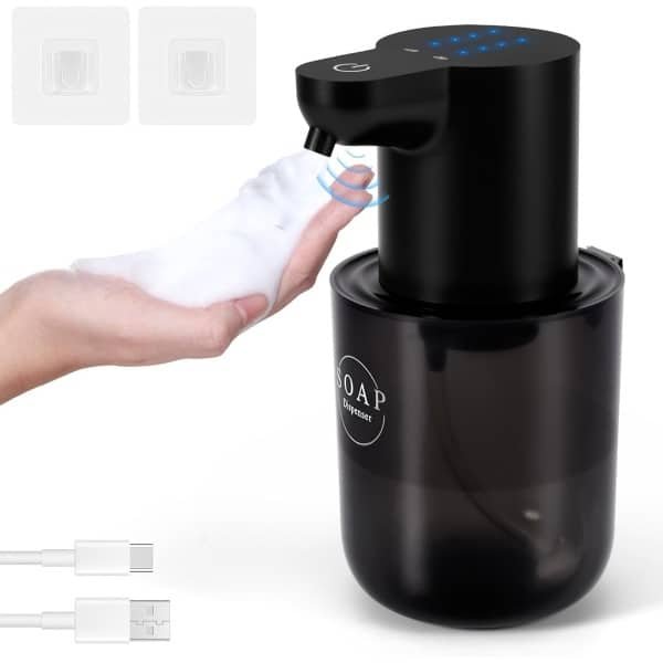 Automatische Zeepdispenser - 400 ml - Elektrische Zeepdispenser met Sensor - Wandmontage - 4-Staps Aanpasbaar Vloeistofvolume - USB Oplaadbare Schuimzeepdispenser voor Badkamer - Keuken