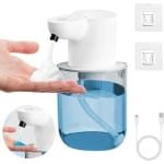 Automatische Zeepdispenser 400 ml elektrische zeepdispenser contactloos 4 standen verstelbaar IPX5 waterdicht USB-oplaadbaar met infrarood voor badkamer keuken kantoor wit - hygiëne gemak