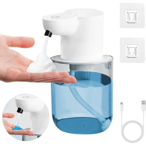 Automatische Zeepdispenser 400 ml elektrische zeepdispenser contactloos 4 standen verstelbaar IPX5 waterdicht USB-oplaadbaar met infrarood voor badkamer keuken kantoor wit - hygiëne gemak