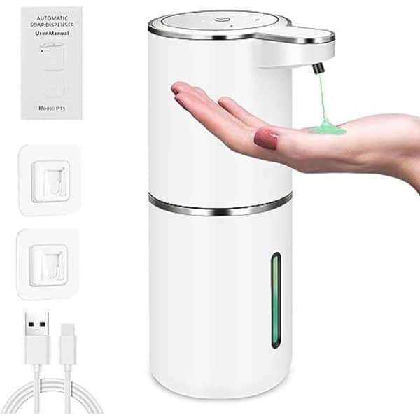 Automatische elektrische zeepdispenser met sensor voor badkamer en keuken - 4-traps instelling en batterijniveau