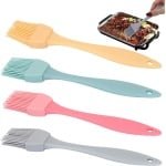 Bakken Borstel Silicone 4 stuks Keukenborstel Bakken Borstel Natuurlijke Haar Siliconenborstel Keuken Wasbare Borstel Bakken Bakken Accessoires voor Bakken, Grillen, Koken (4 Kleuren)