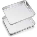 Bakplaat Set van 2 - Roestvrijstalen Rechthoekige Bak- en Ovenplaat - Digitale Keuken Accessoire voor Gezond Koken