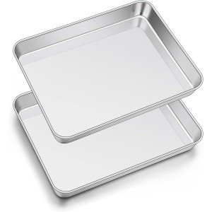 Bakplaat Set van 2 - Roestvrijstalen Rechthoekige Bak- en Ovenplaat - Digitale Keuken Accessoire voor Gezond Koken