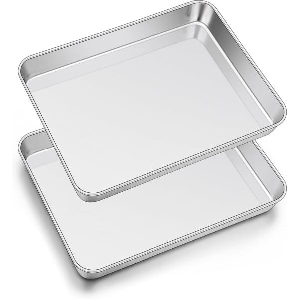 Bakplaat Set van 2 - Roestvrijstalen Rechthoekige Bak- en Ovenplaat - Digitale Keuken Accessoire voor Gezond Koken