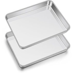 Bakplaat Set van 2 - Roestvrijstalen Rechthoekige Bak- en Ovenplaat - Digitale Keuken Accessoire voor Gezond Koken