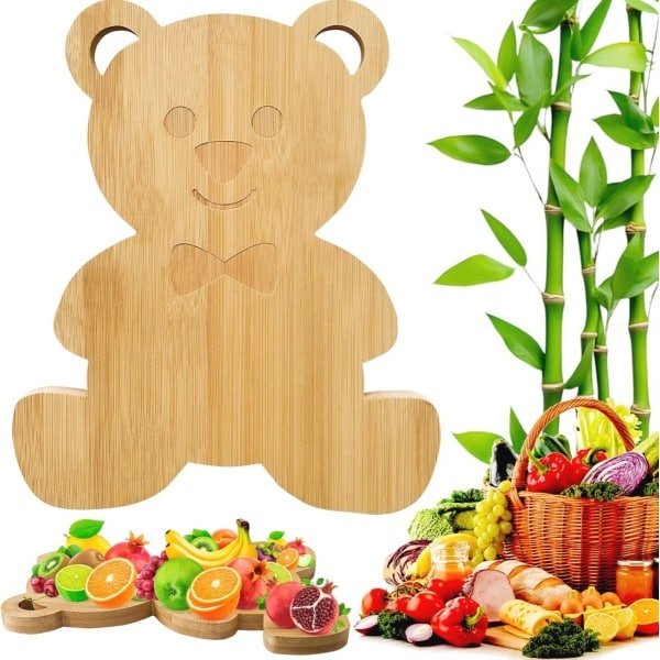 Bamboe Snijplank Beer - Houten Keuken Accessoire voor Charcuterie en Baby Shower