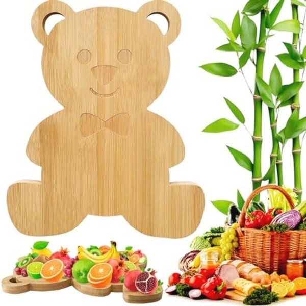 Bamboe Snijplank Beer - Houten Keuken Accessoire voor Charcuterie en Baby Shower