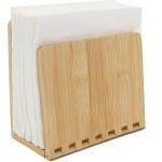 Bamboe houten servettenhouder - praktische servettendispenser voor tafel en keuken - restaurant & bar decoratie en accessoires (natuurlijk)